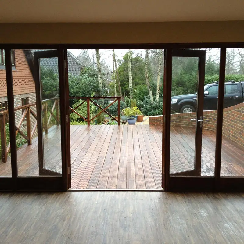 Elevated raised decking installation — timber frame construction